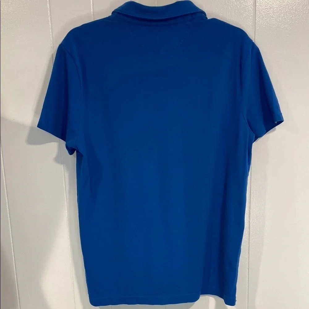 Banana Republic Shirt Polo Short Sleeve Preppy Vibrant Blue Size Medium